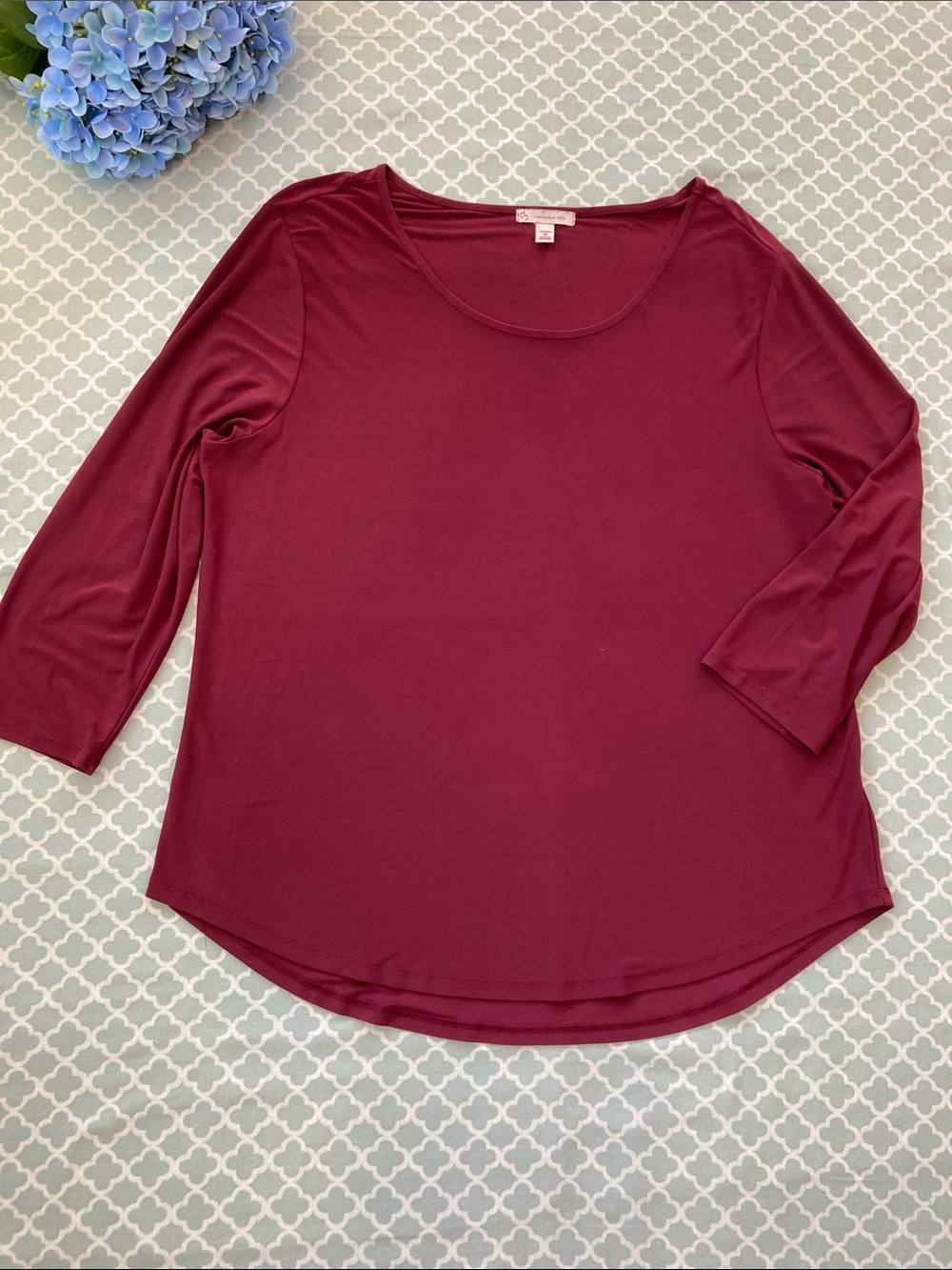 Dressbarn Burgundy Blouse 1X